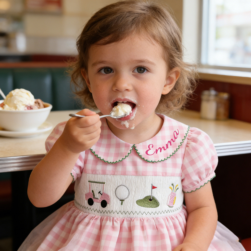Personalized Girl Birthday Pink Golf Dress| Dress64