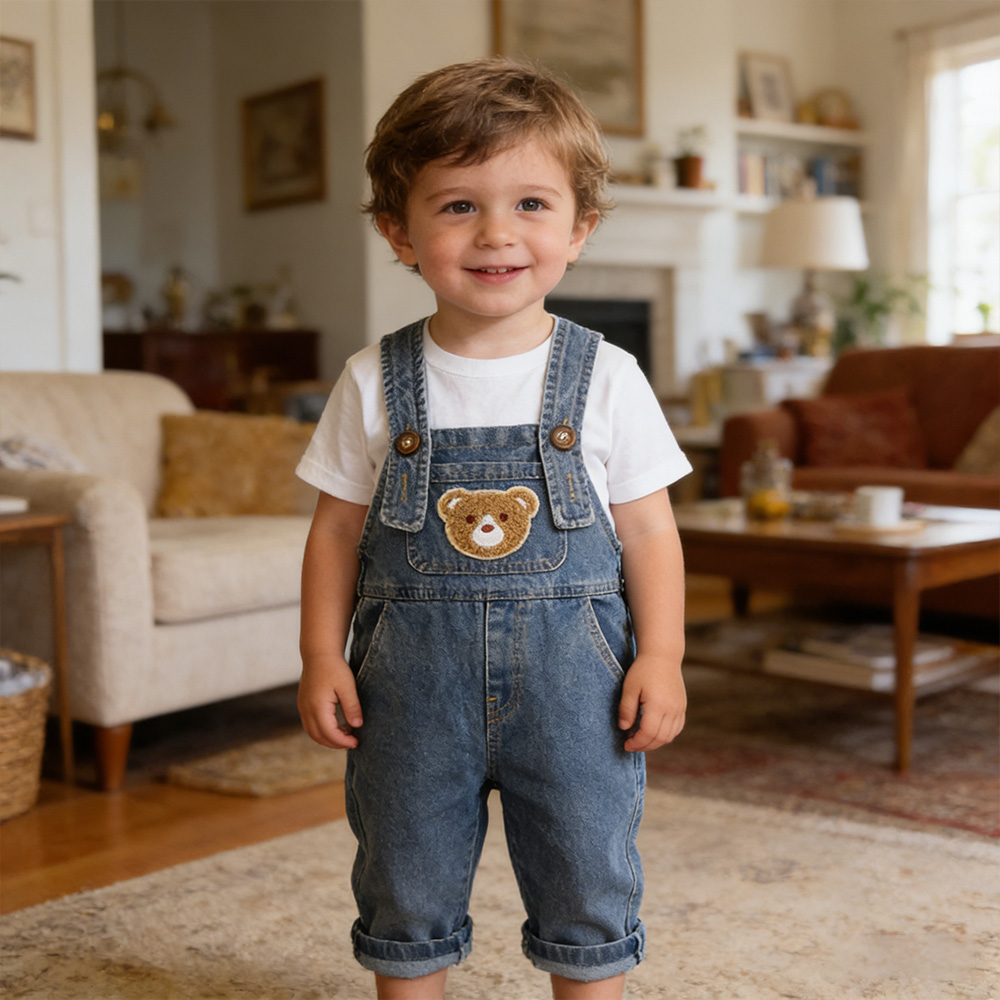  Kids Bear Denim Overalls| Pants43