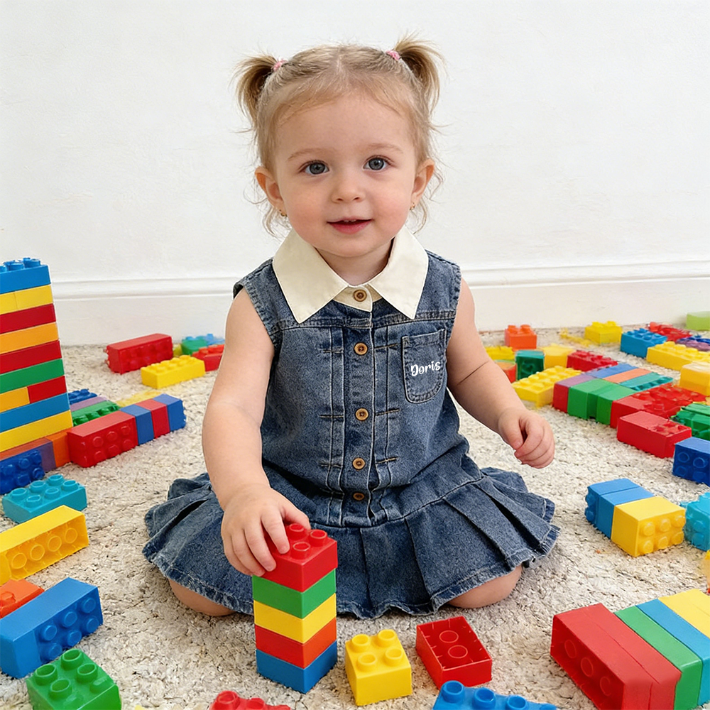 Personalized Girl Summer Denim Vest Dress| Dress69