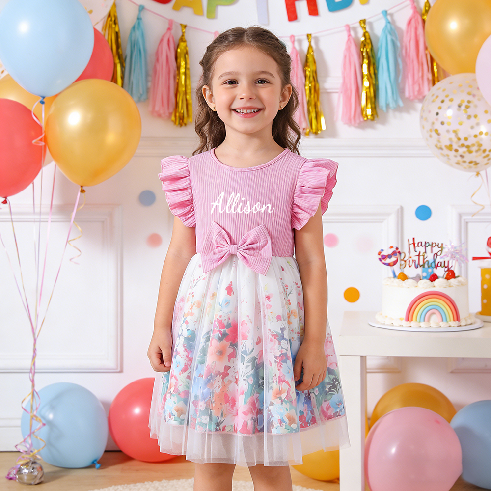 Personalized Girl Summer Flower Tutu Dress| Dress78