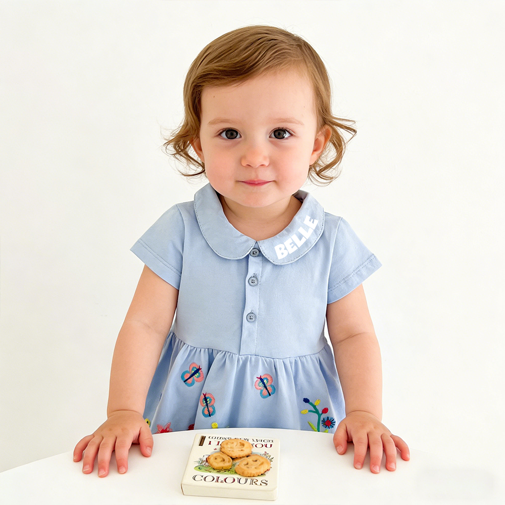 Personalized Girl Summer Floral Embroidered Dress| Dress79