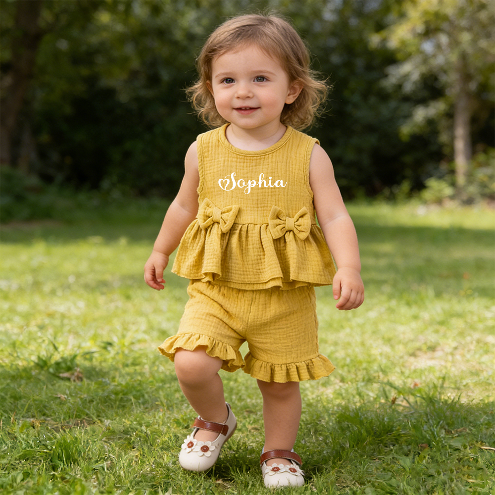 Personalized Girl Ruffle Two-PieceSet| Cloth274