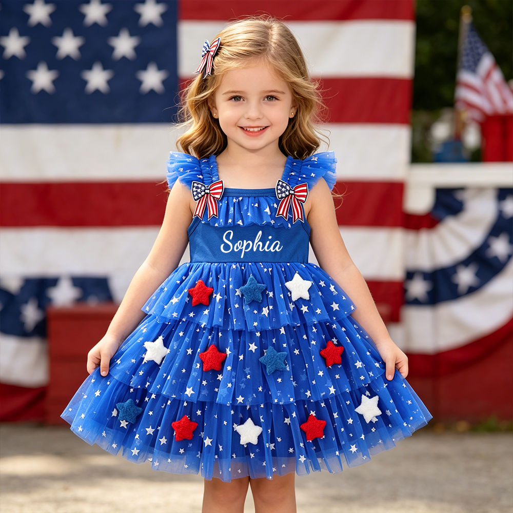 Personalized 4th of July Star Tulle Tutu Dress| Dress101