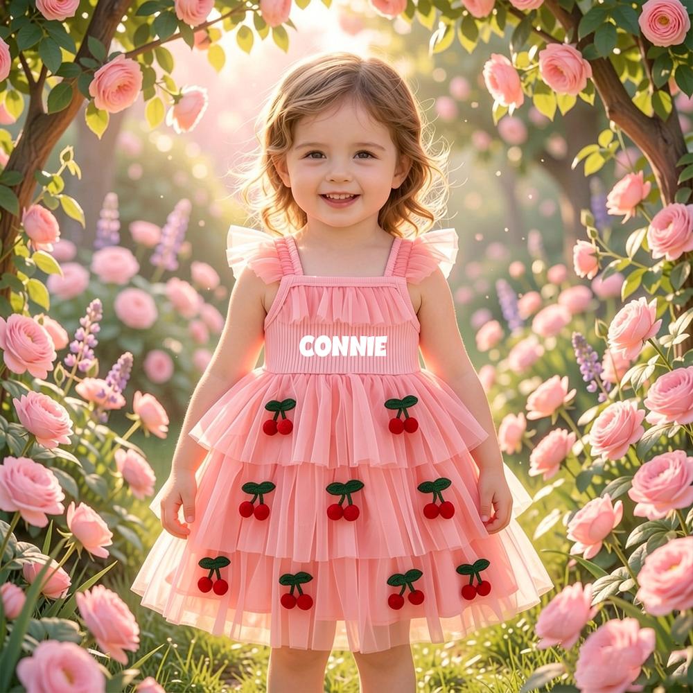 Personalized Girl Cherry Summer Tutu Dress| Dress102
