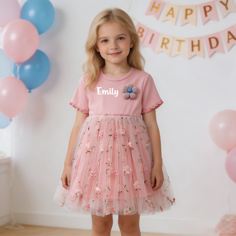 Personalized Girl Floral Summer Dress| Dress105