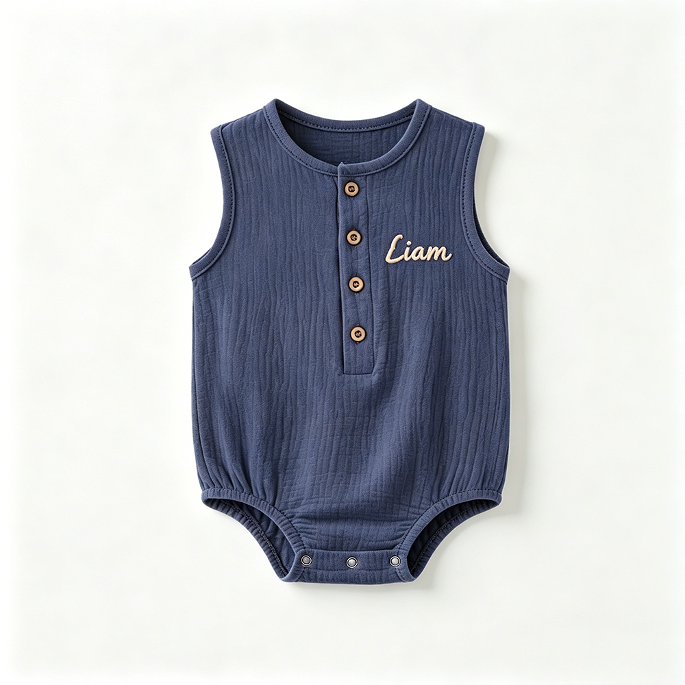 Personalized Embroidered Baby Summer Romper| BBcloth139