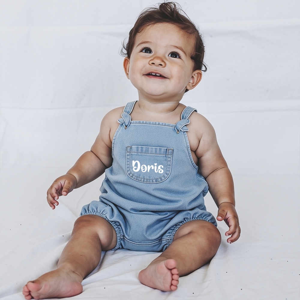 Personalized Denim Baby Overalls Romper| BBcloth141
