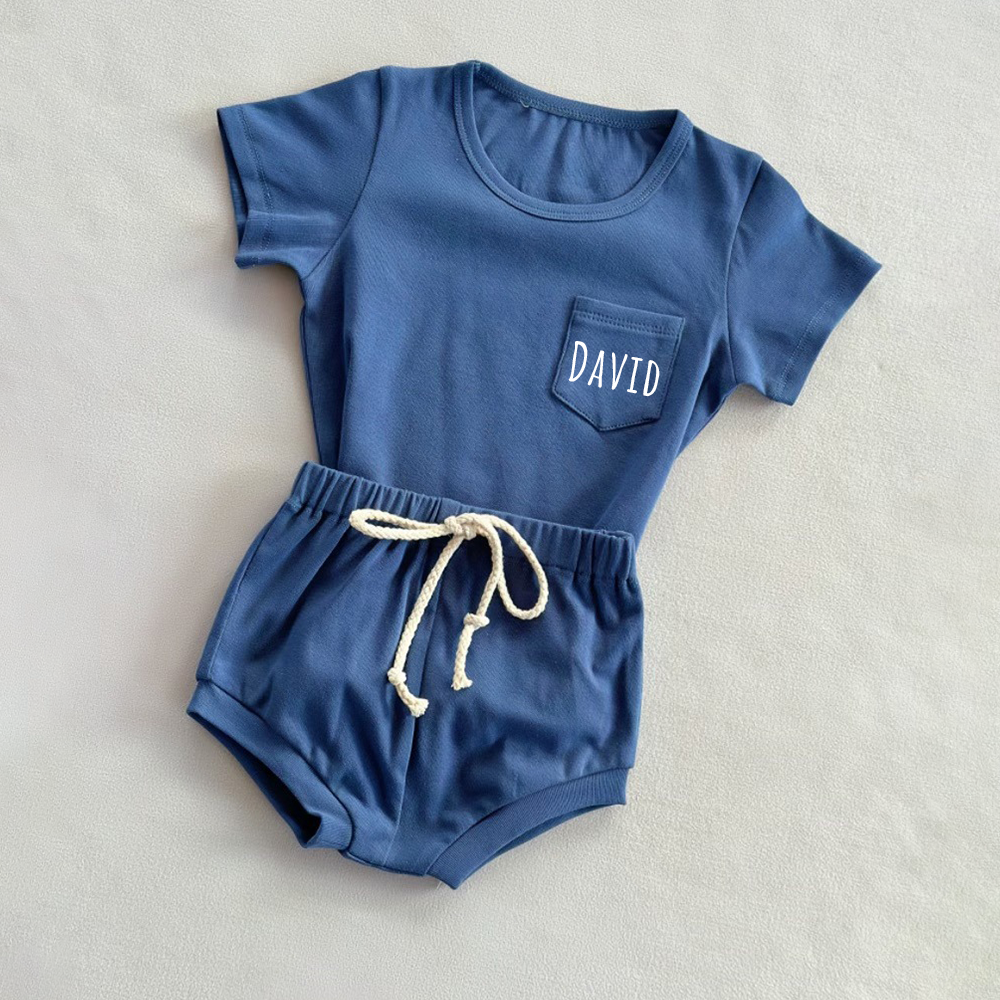 Personalized Kid Casual Top and Shorts Set| BBcloth143
