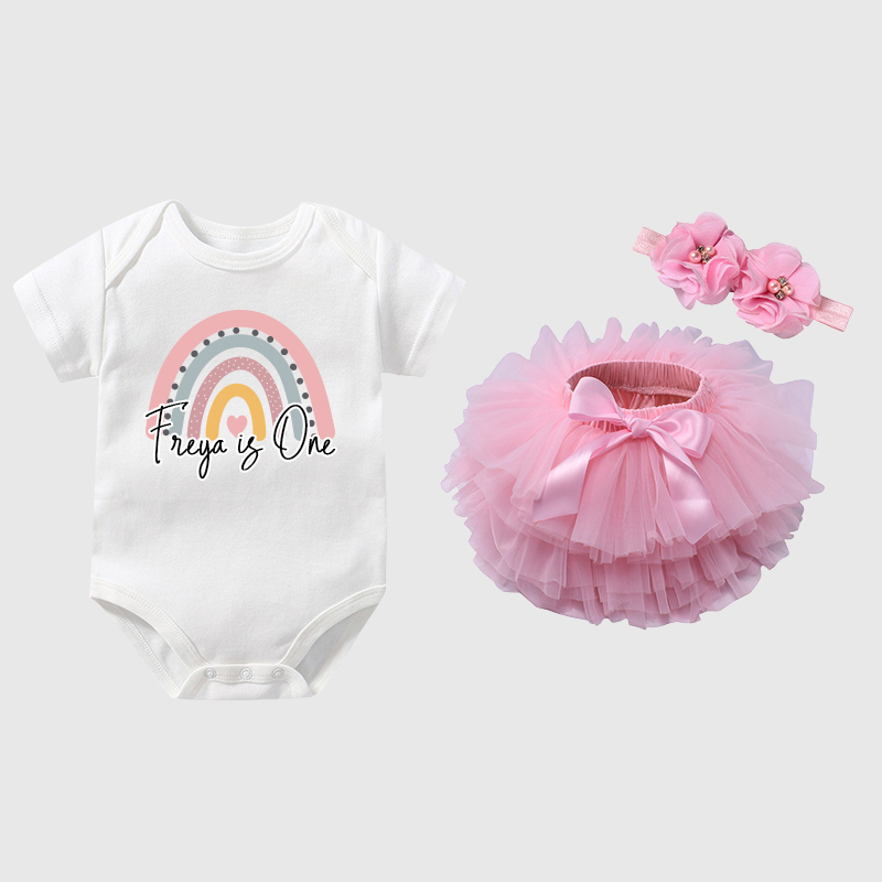 Personalized Baby Girls Birthday Tutu Skirt Headband| BBCloth06