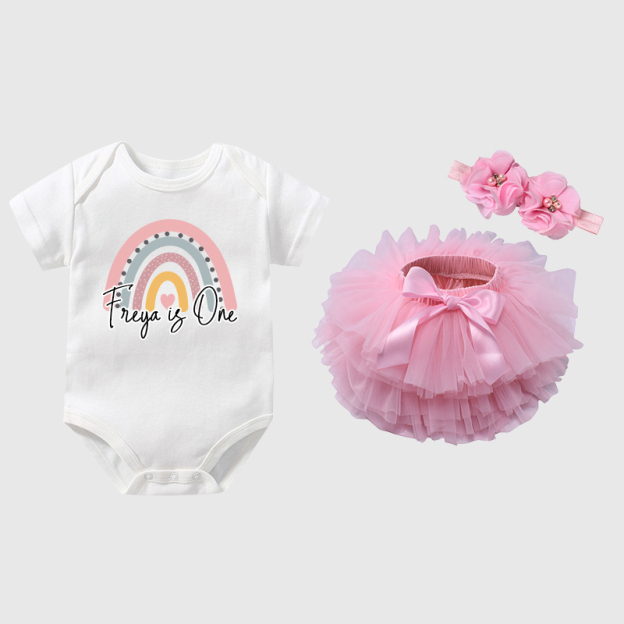 Personalized Baby Girls Birthday Tutu Skirt Headband| BBCloth06