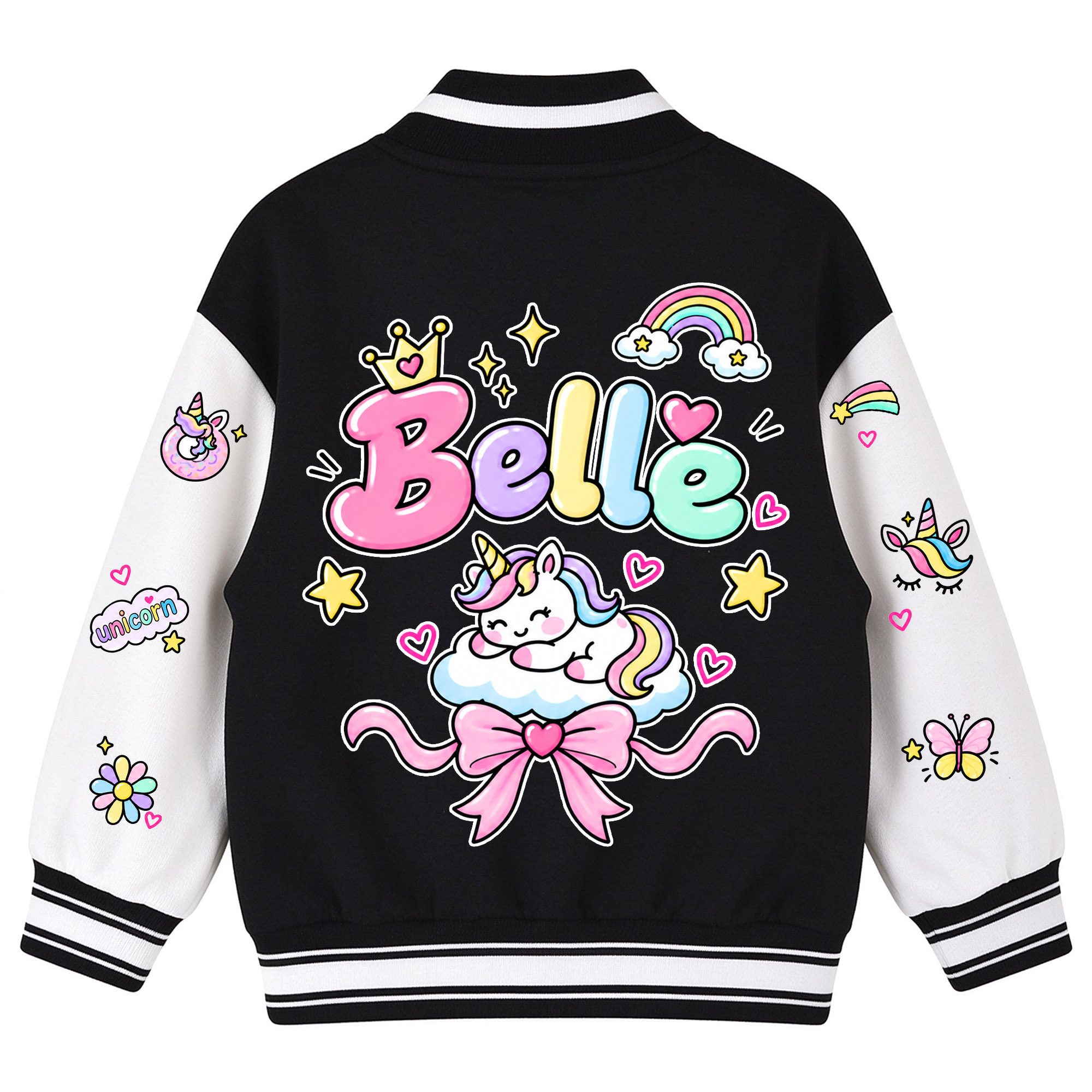 Personalized Kids Unicorn Varsity Jacket | Cloth290