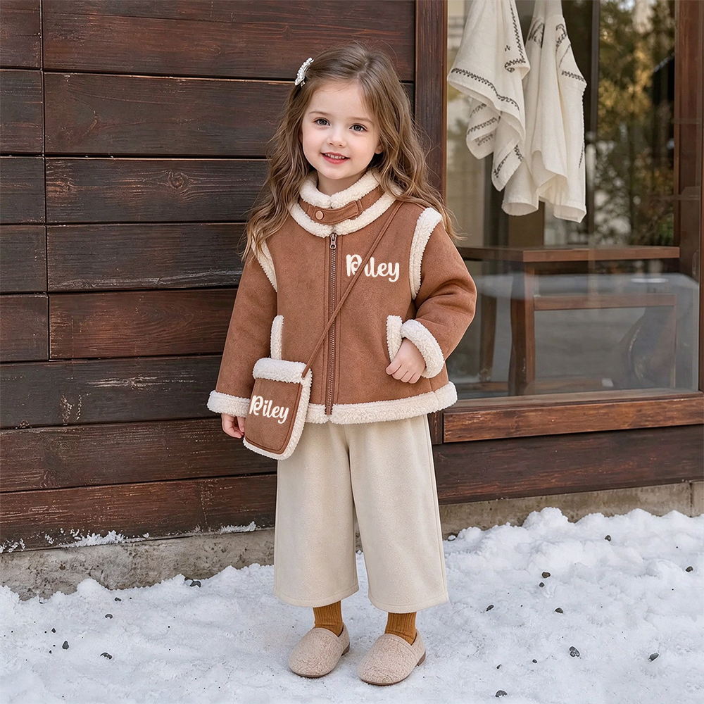 Personalized Fleece-Lined & Thickened Retro-Style Coat For Girls | Cloth292