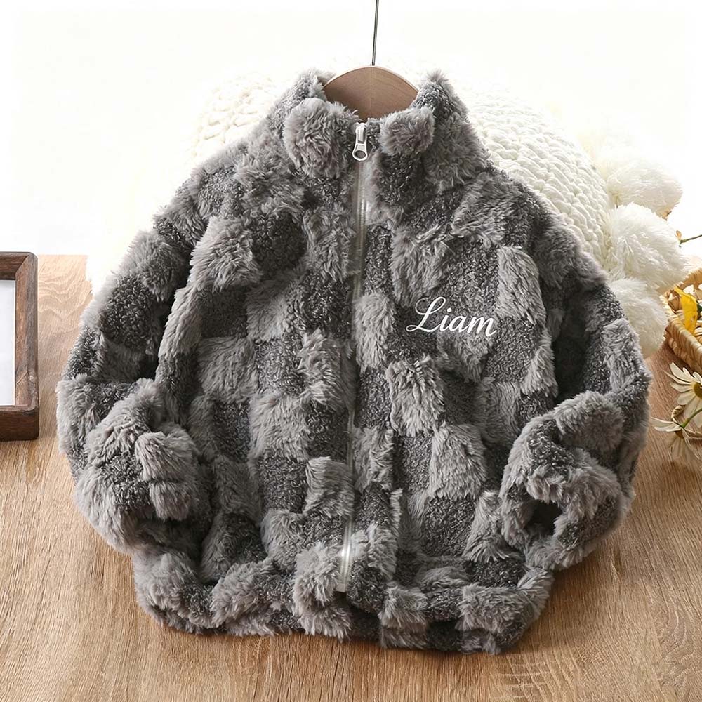 Personalized Embroidered Kids Fleece-Lined & Thickened Winter Jacket | Cloth295