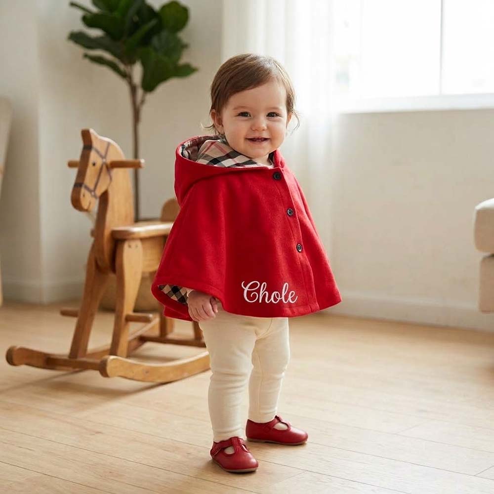 Personalized Embroidered Kids Winter Warm Cape | Cloth296