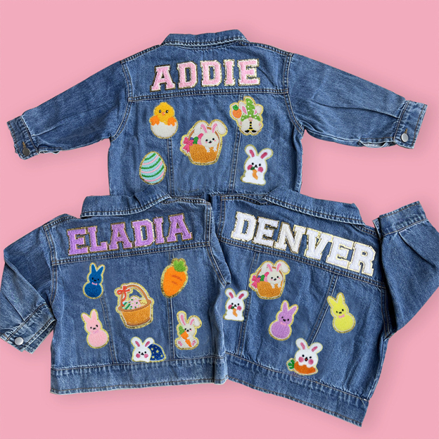 Personalized Kids Eatser Denim Jacket| Cloth128