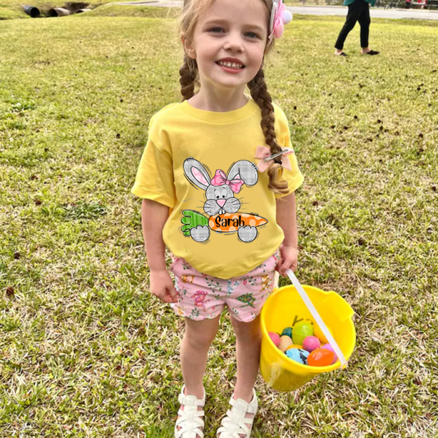 Personalized Kids Bunny Summer T-Shirt| Cloth134