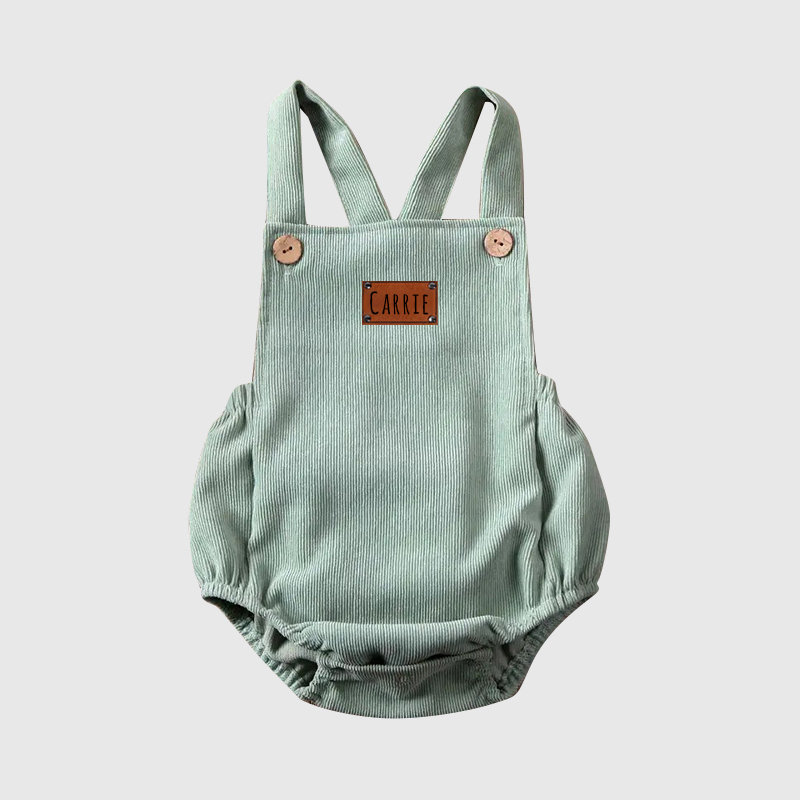 Personalized Leather Patch Baby overalls suspenders| BBCloth31