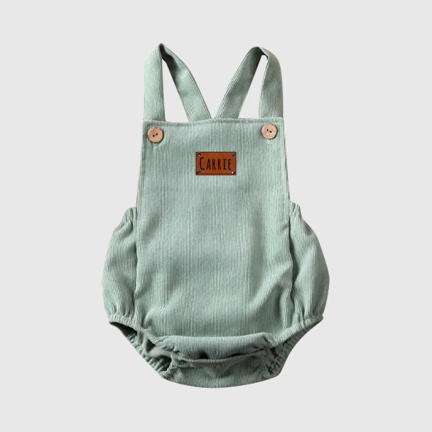 Personalized Leather Patch Baby overalls suspenders| BBCloth31