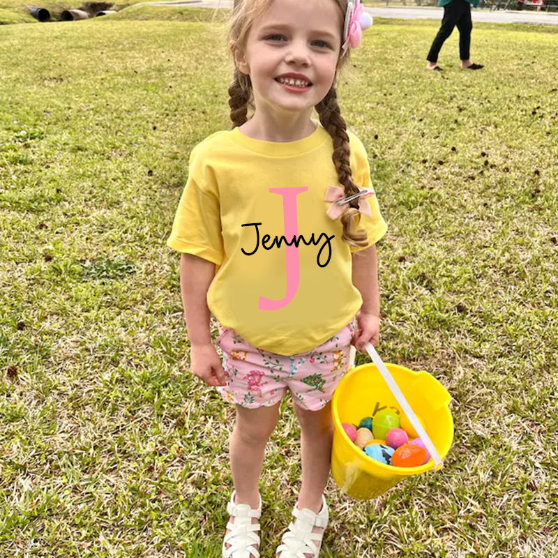 Personalized Kids Cozy Initial T-Shirt| Cloth123