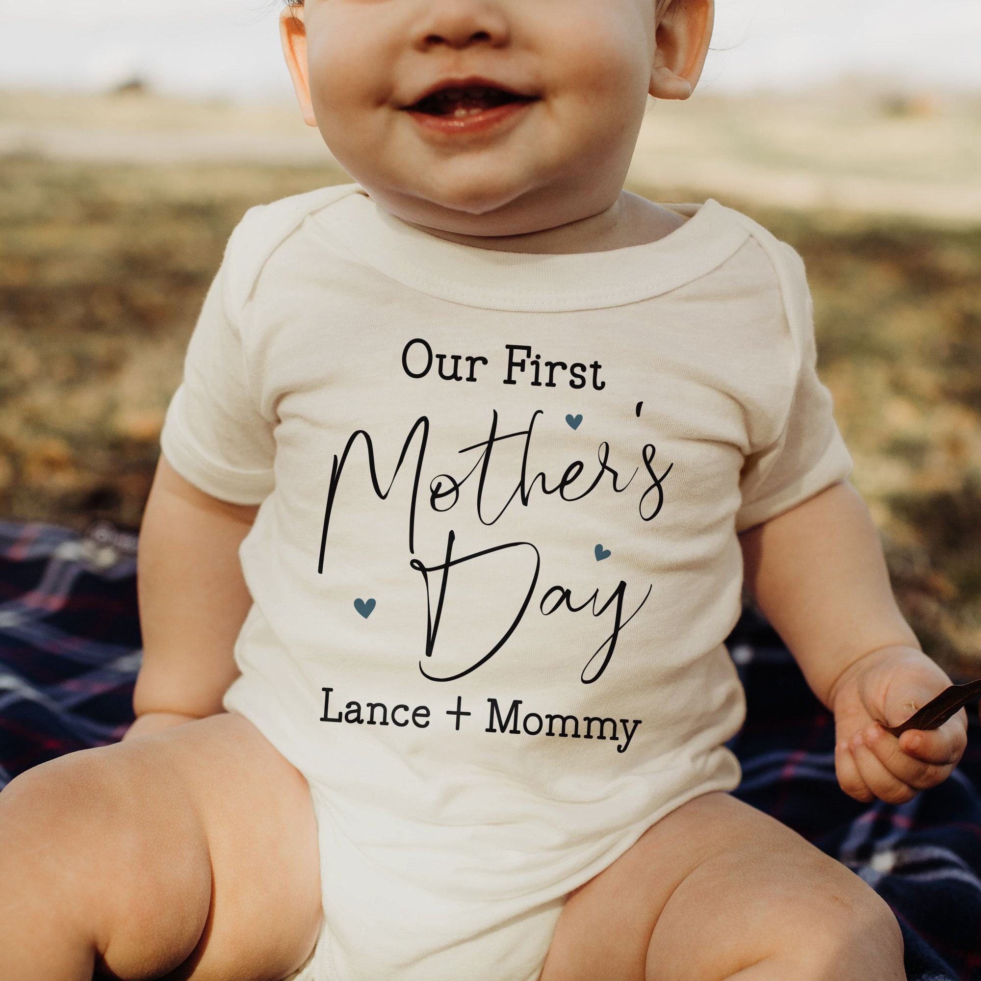 Personalized Our First Mother's Day Baby Cozy Onesie| BBcloth2211