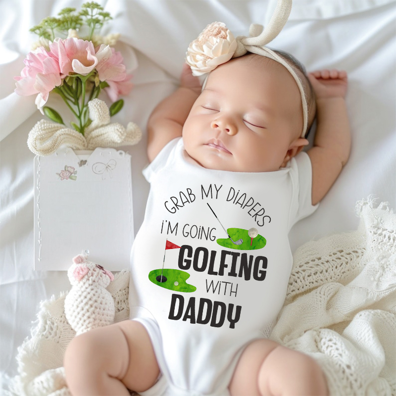 Personalized I'm Going Golfing With Daddy Cozy Onesie| BBcloth2217