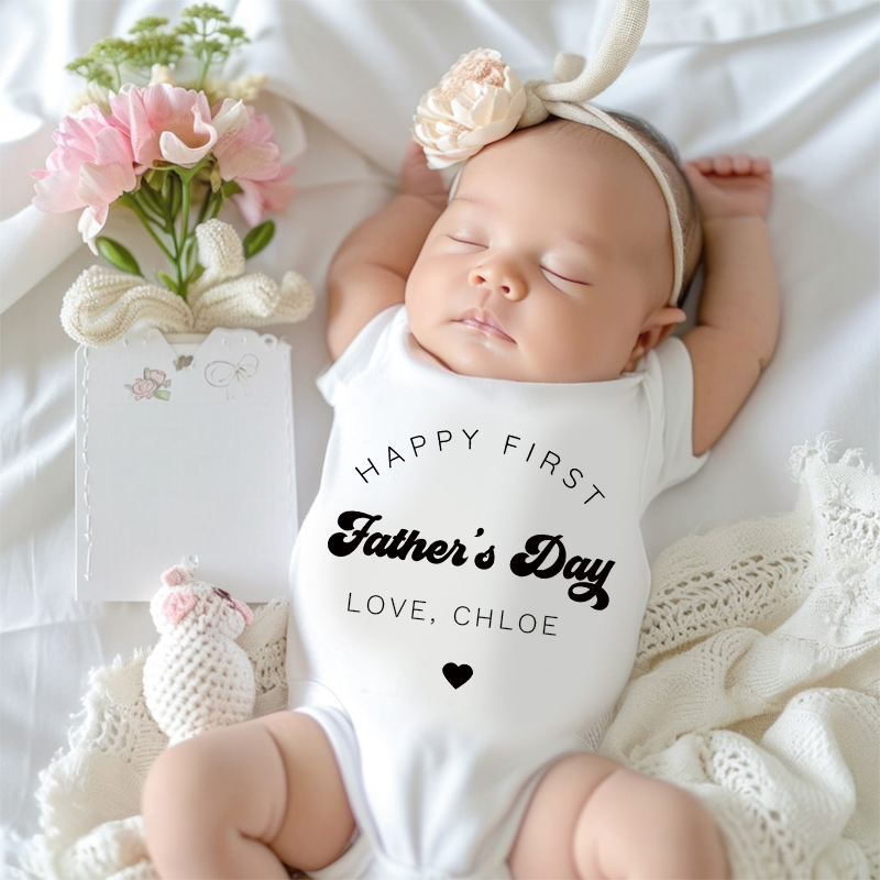 Personalized Happy First Father's Day Cozy Onesie| BBcloth2219