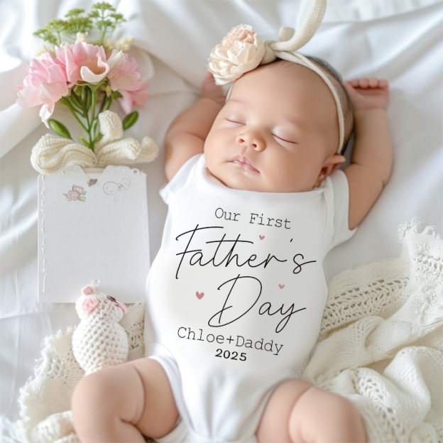 Personalized Happy First Father's Day Cozy Onesie| BBcloth2222