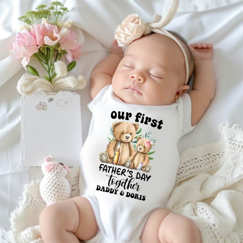 Personalized Happy First Father's Day Cozy Onesie| BBcloth2223