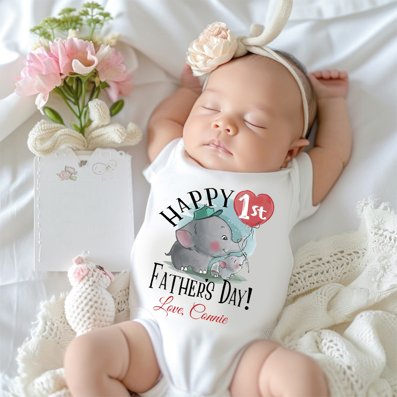 Personalized Happy First Father's Day Cozy Onesie| BBcloth2225