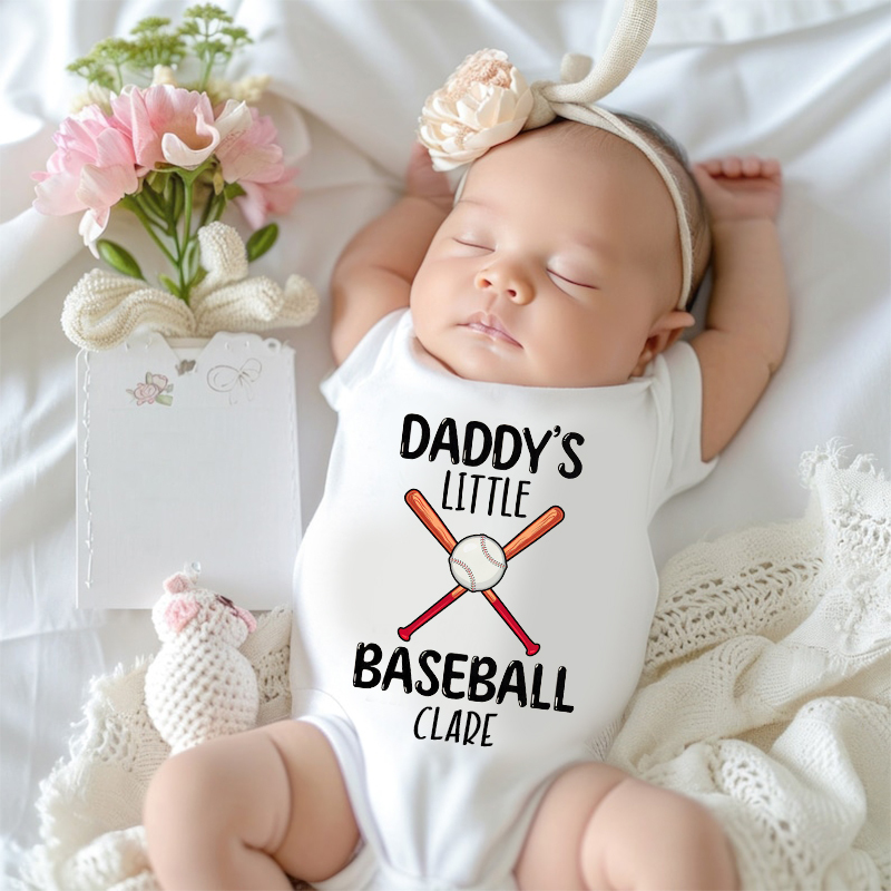 Personalized Daddy's Little Baseball Buddy Cozy Onesie| BBcloth2206