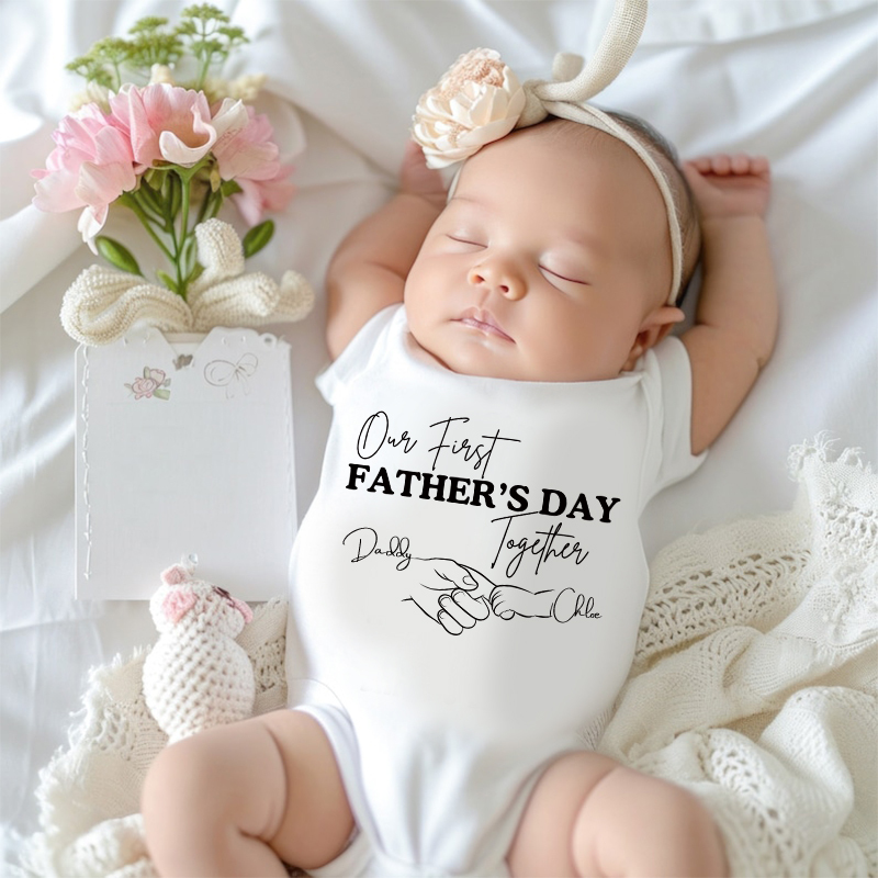 Personalized Happy First Father's Day Cozy Onesie| BBcloth2226