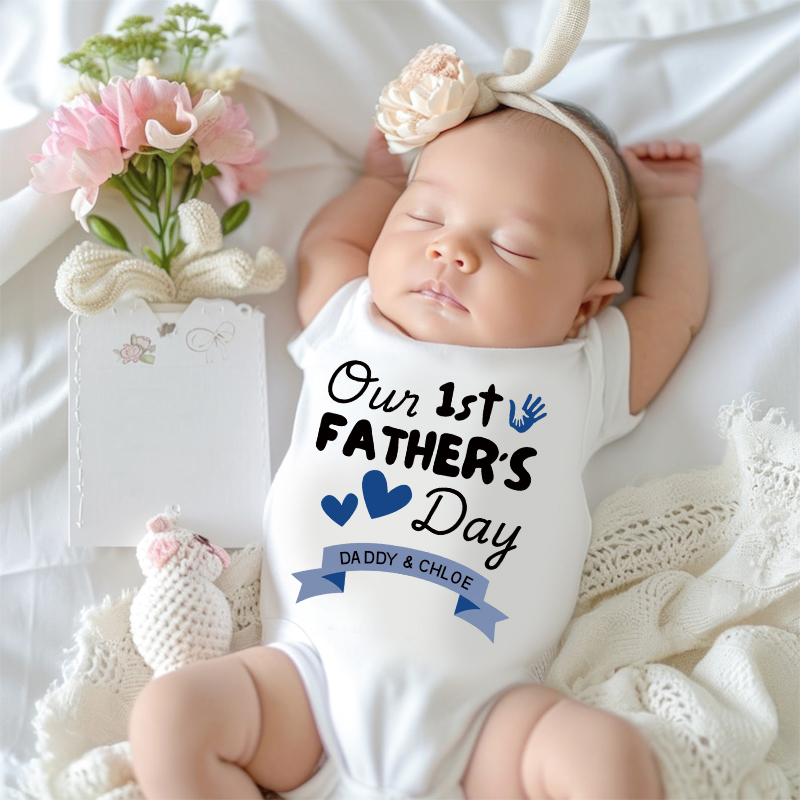 Personalized Happy First Father's Day Cozy Onesie| BBcloth2227