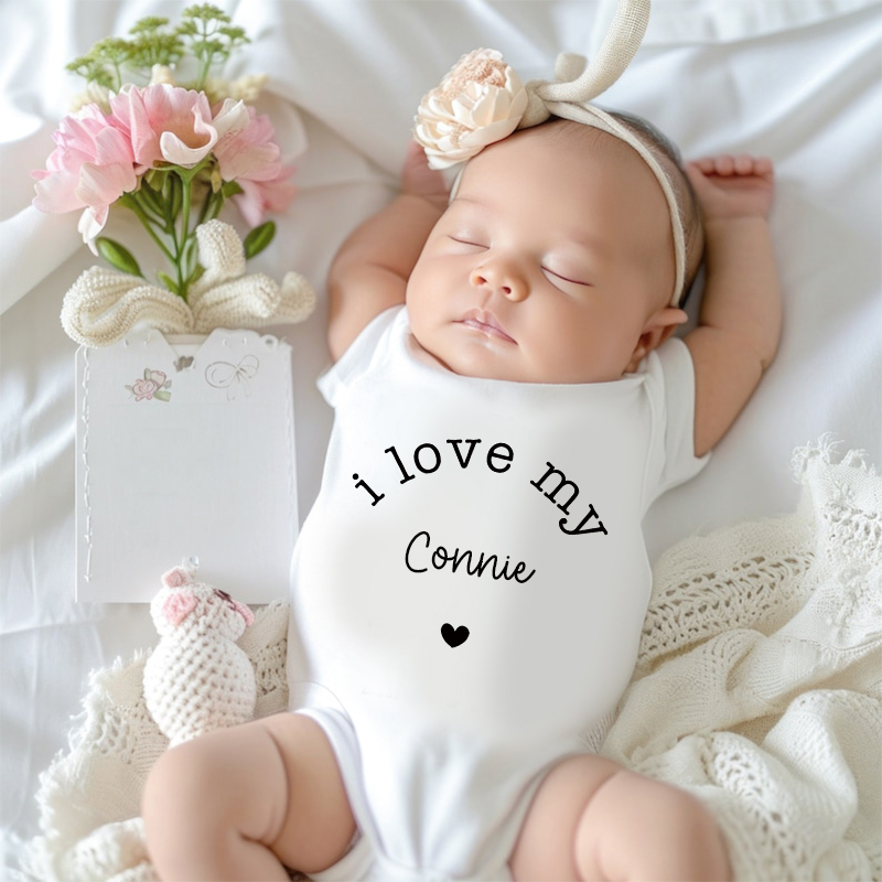 Personalized I Love My Custom Name Baby Cozy Onesie| BBcloth2213