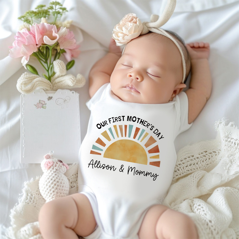 Personalized First Mother's Day Baby Cozy Onesie| BBcloth2212