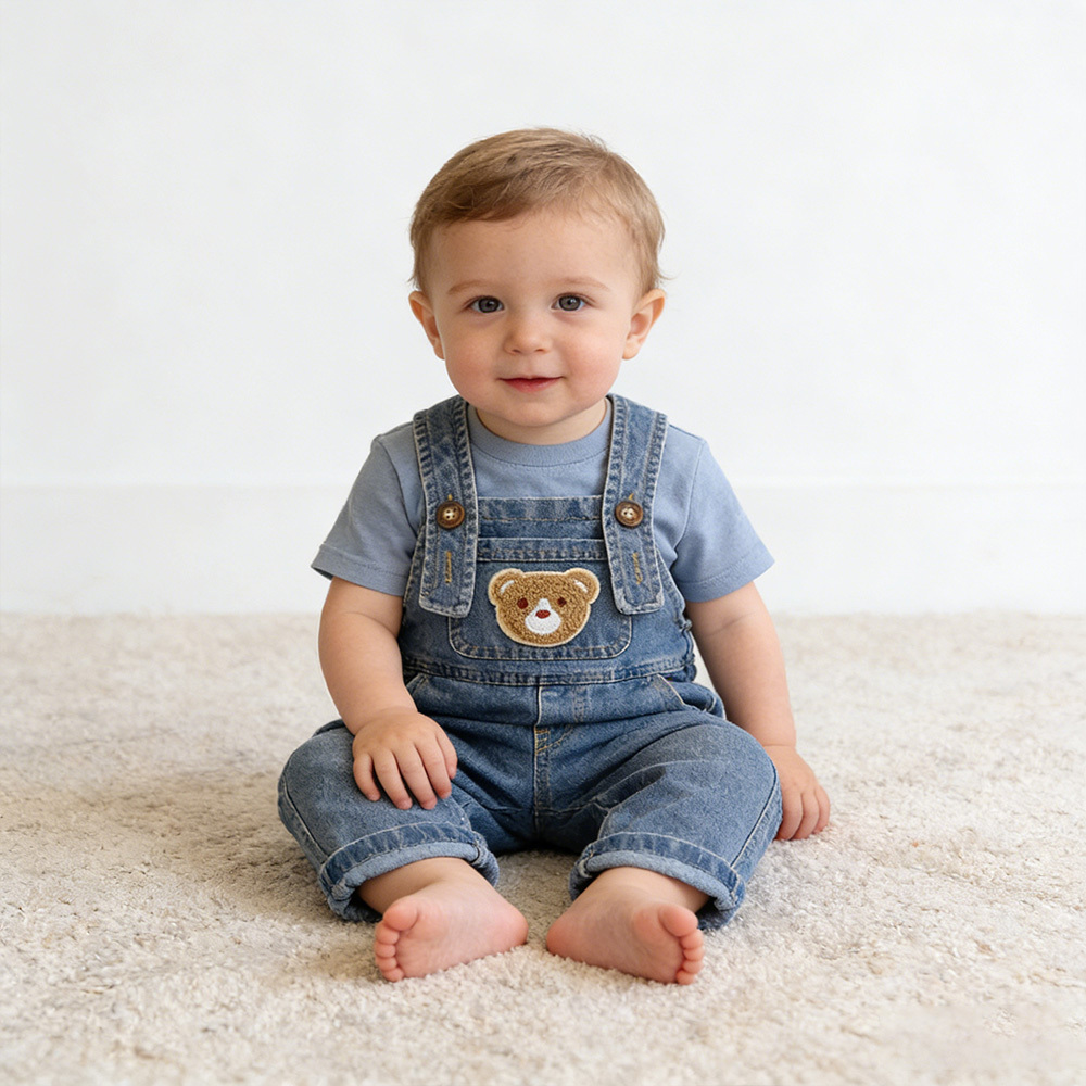  Kids Bear Denim Overalls| Pants43