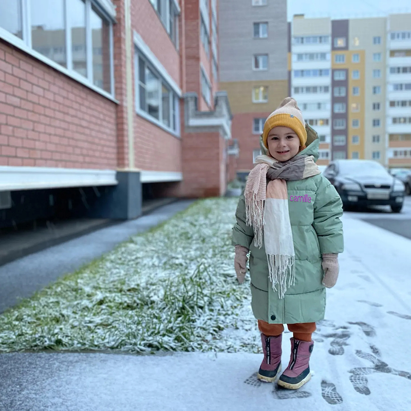 Personalized Kids Winter Thicken Warm Embroidered Long Jackets| Cloth199