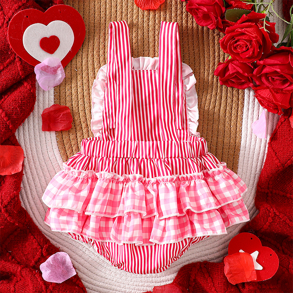 Personalized Baby Girl Embroidered Valentine’s Day Heart Romper| YESVa07