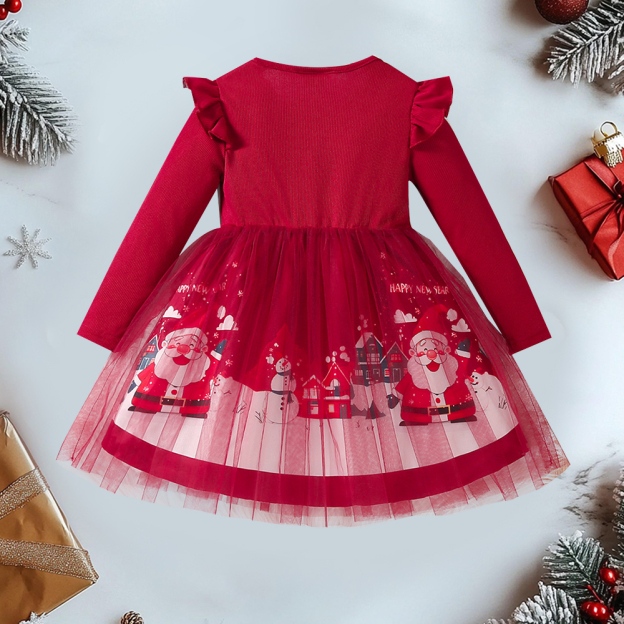 Personalized Girl Christmas Santa Tulle Dress| Dress3301