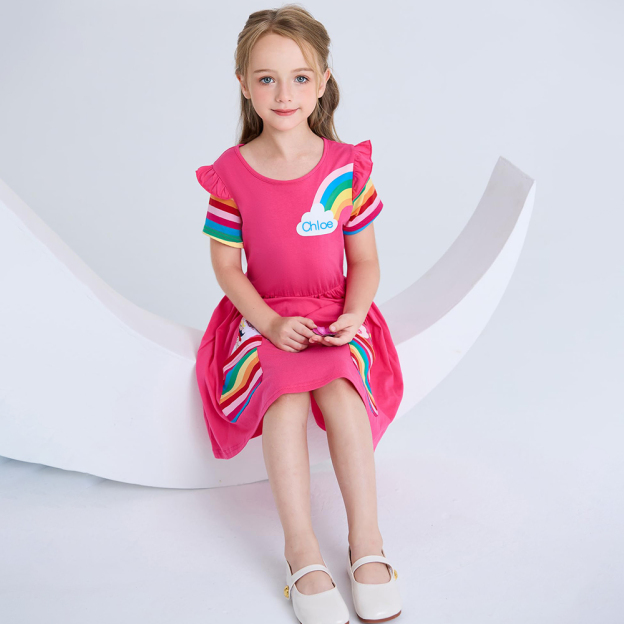 Personalized Girl Rainbow Unicorn Birthday Dress| Dress10