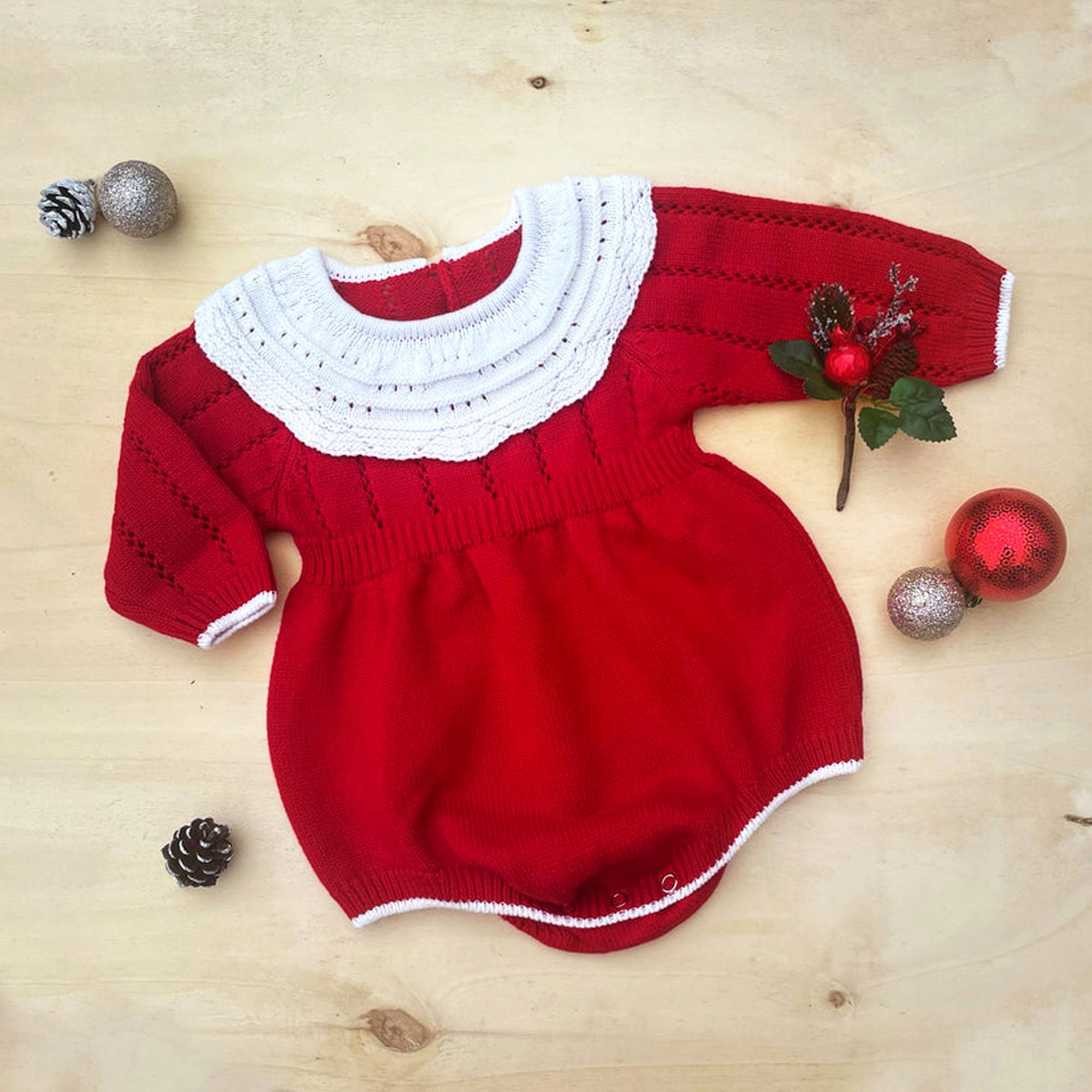 Personalized Baby Girl Christmas Embroidered Bubble Romper| BBcloth99