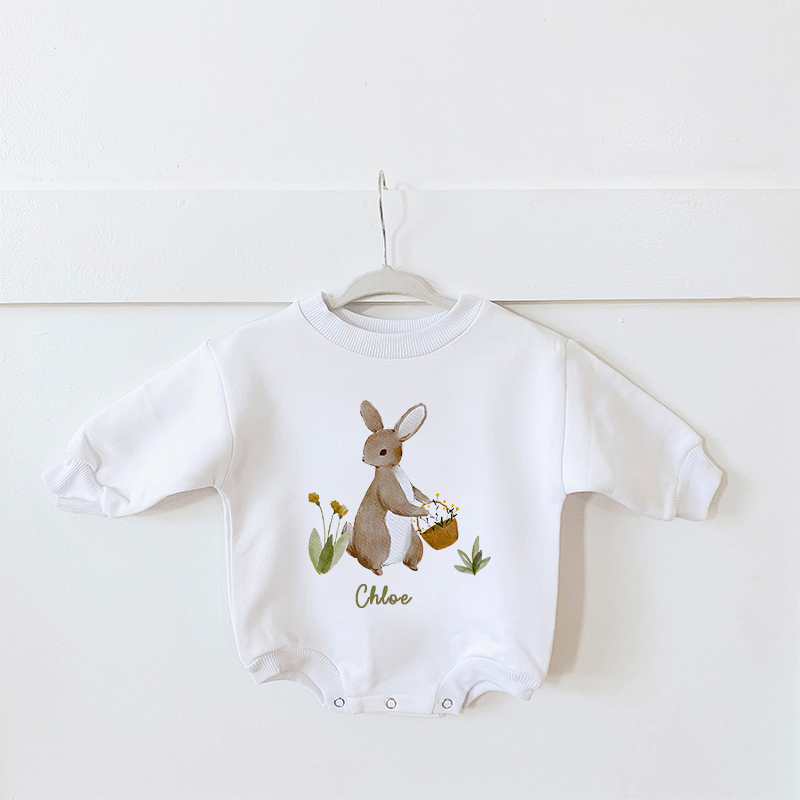 Personalized Baby's Easter Sweatshirt Romper| BBcloth8203