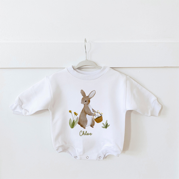 Personalized Baby's Easter Sweatshirt Romper| BBcloth8203