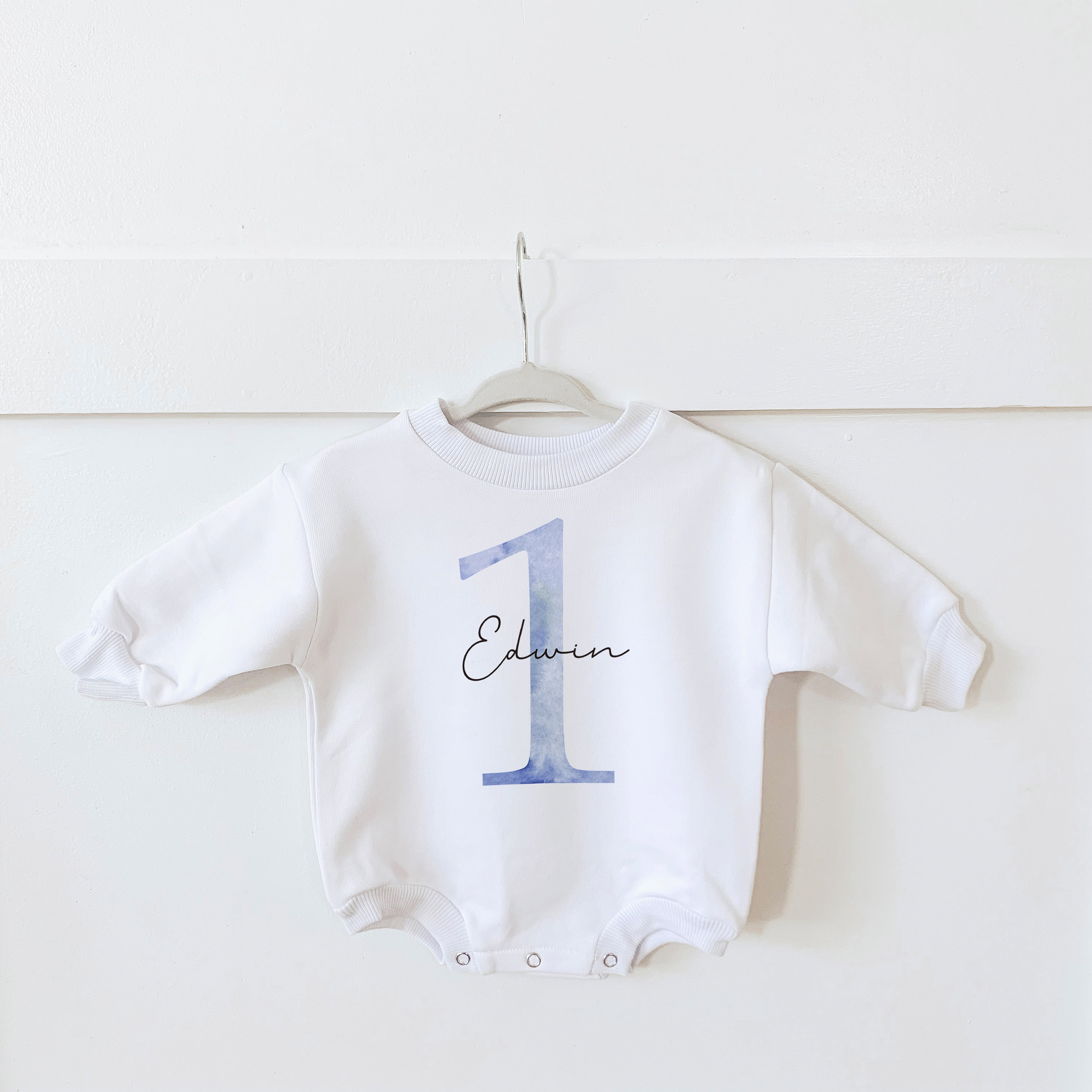 ]Personalized Baby 1st Birthday Sweatshirt Romper| BBcloth82