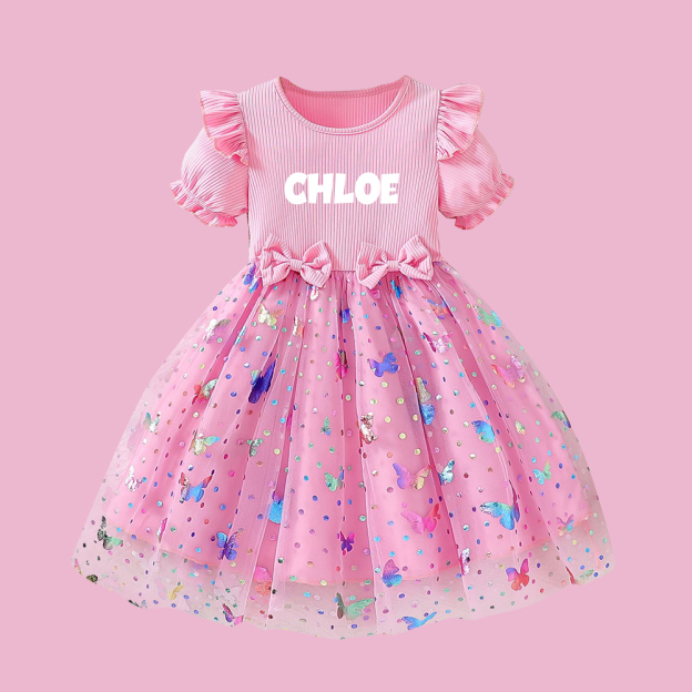 Personalized Girl Summer Butterfly Tutu Dress| Dress52