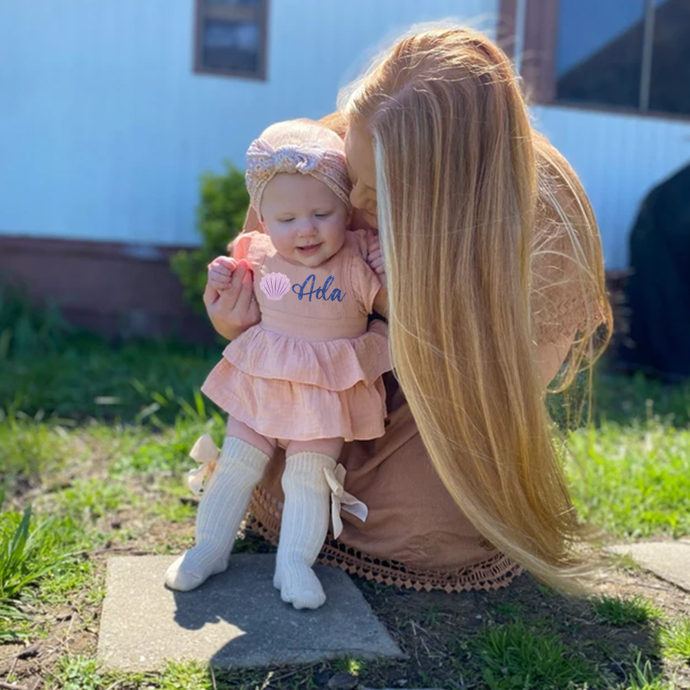 Personalized Baby Girl Mermaid Birthday Ruffle Romper| BBCloth92