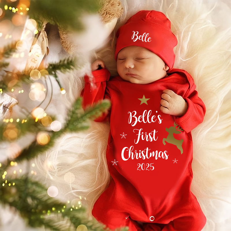 Personalized Baby My First Christmas Outfit| BBcloth1223