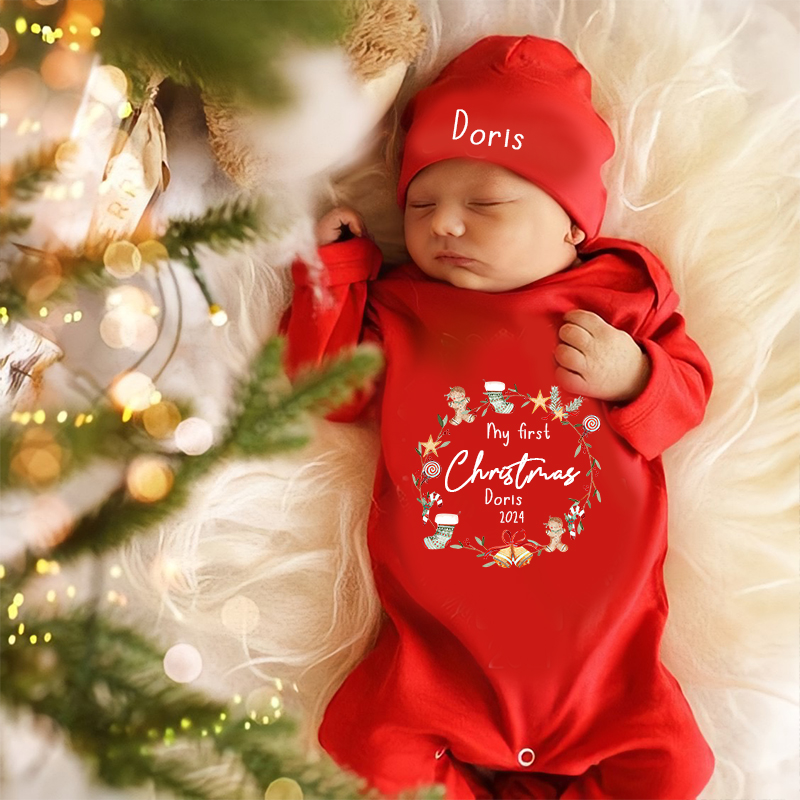 Personalized Baby My First Christmas Outfit| BBCloth1210