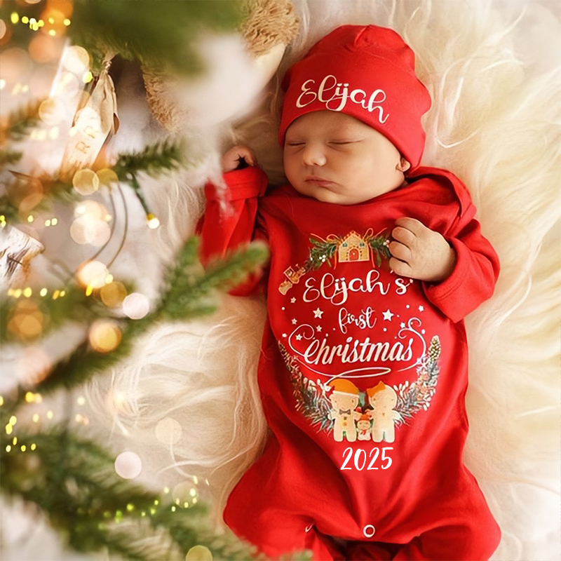 Personalized Baby First Christmas Outfit| BBCloth1209