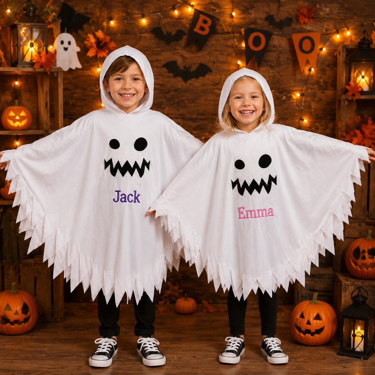 Personalized Kids Embroidered Halloween Ghost Costume Cape| YESHalloween18