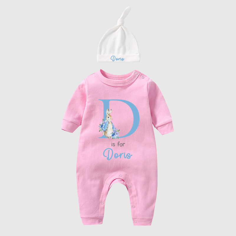 Personalized Rabbit Initial Baby Going Home Sets| BBCloth1220